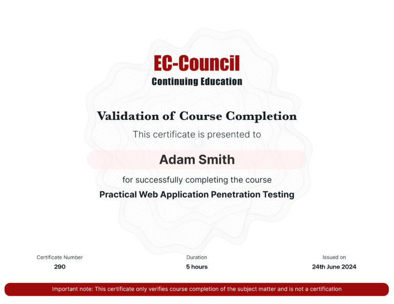 validation of course completion